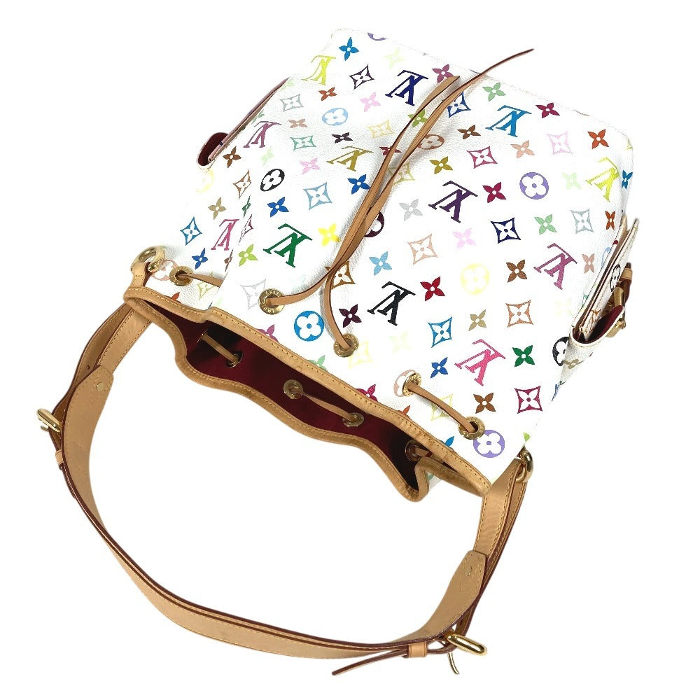 LOUIS VUITTON M42229 Monogram Multicolore Petit Noé Drawstring Shoulder Bag in Monogram Multicolore Canvas, Women's, Blanc and White