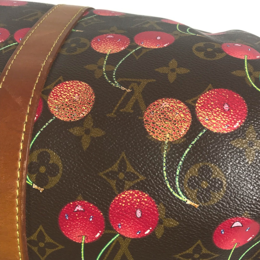 LOUIS VUITTON M95011 Monogram Cherry Keepall 45 by Takashi Murakami. This travel Boston bag is crafted in Monogram Cherry canvas and is available in brown.