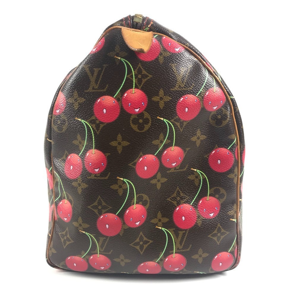 LOUIS VUITTON M95011 Monogram Cherry Keepall 45 by Takashi Murakami. This travel Boston bag is crafted in Monogram Cherry canvas and is available in brown.