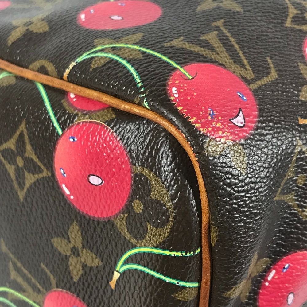 LOUIS VUITTON M95011 Monogram Cherry Keepall 45 by Takashi Murakami. This travel Boston bag is crafted in Monogram Cherry canvas and is available in brown.