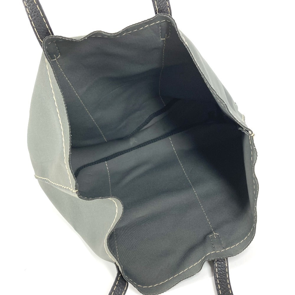 PRADA Triangle Logo Plate Tote Bag Shoulder Bag Unisex Gray/Khaki