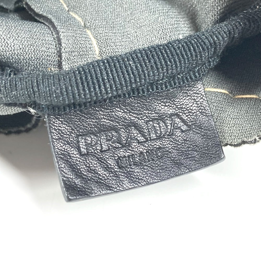 PRADA Triangle Logo Plate Tote Bag Shoulder Bag Unisex Gray/Khaki