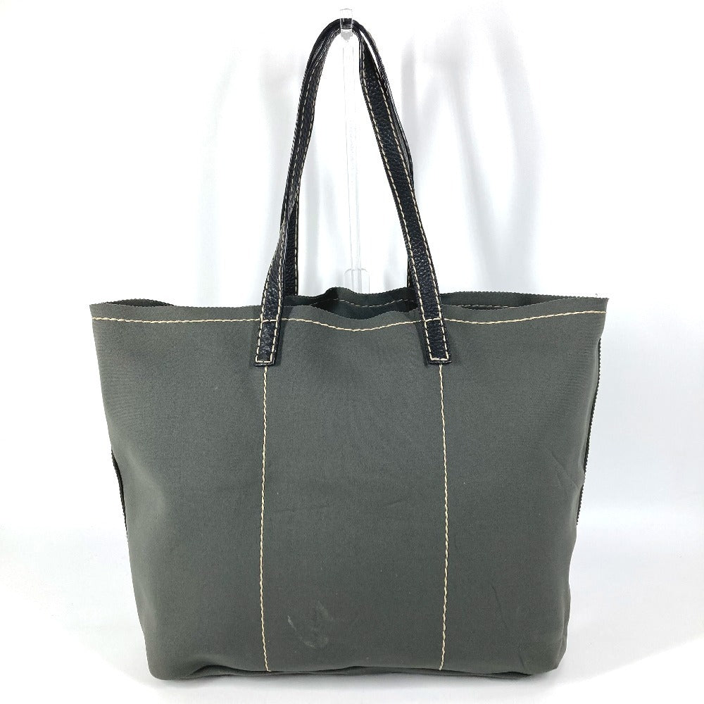 PRADA Triangle Logo Plate Tote Bag Shoulder Bag Unisex Gray/Khaki