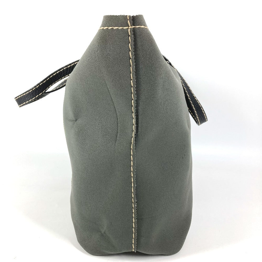 PRADA Triangle Logo Plate Tote Bag Shoulder Bag Unisex Gray/Khaki