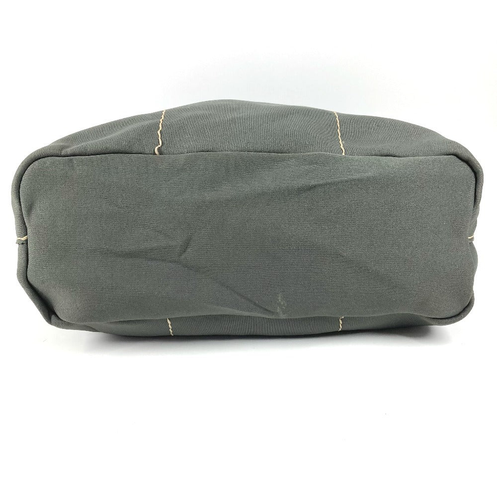 PRADA Triangle Logo Plate Tote Bag Shoulder Bag Unisex Gray/Khaki