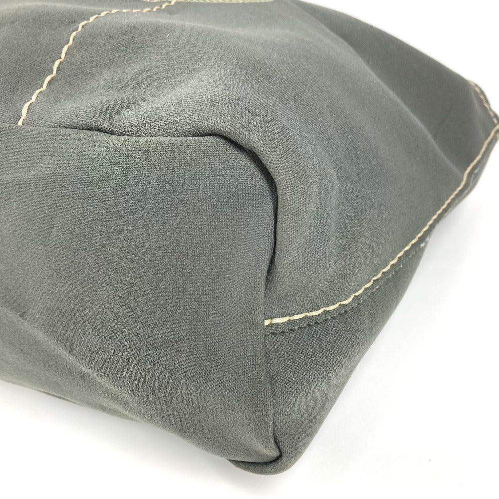 PRADA Triangle Logo Plate Tote Bag Shoulder Bag Unisex Gray/Khaki