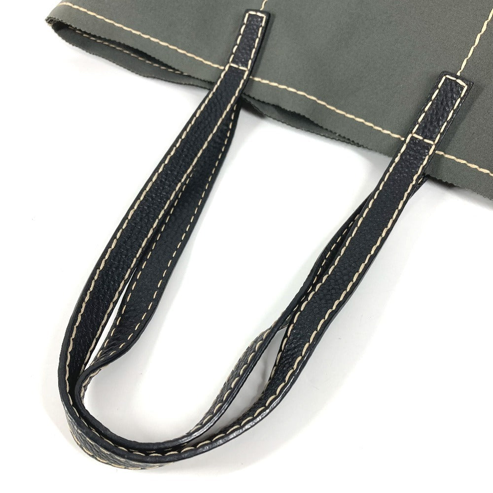 PRADA Triangle Logo Plate Tote Bag Shoulder Bag Unisex Gray/Khaki