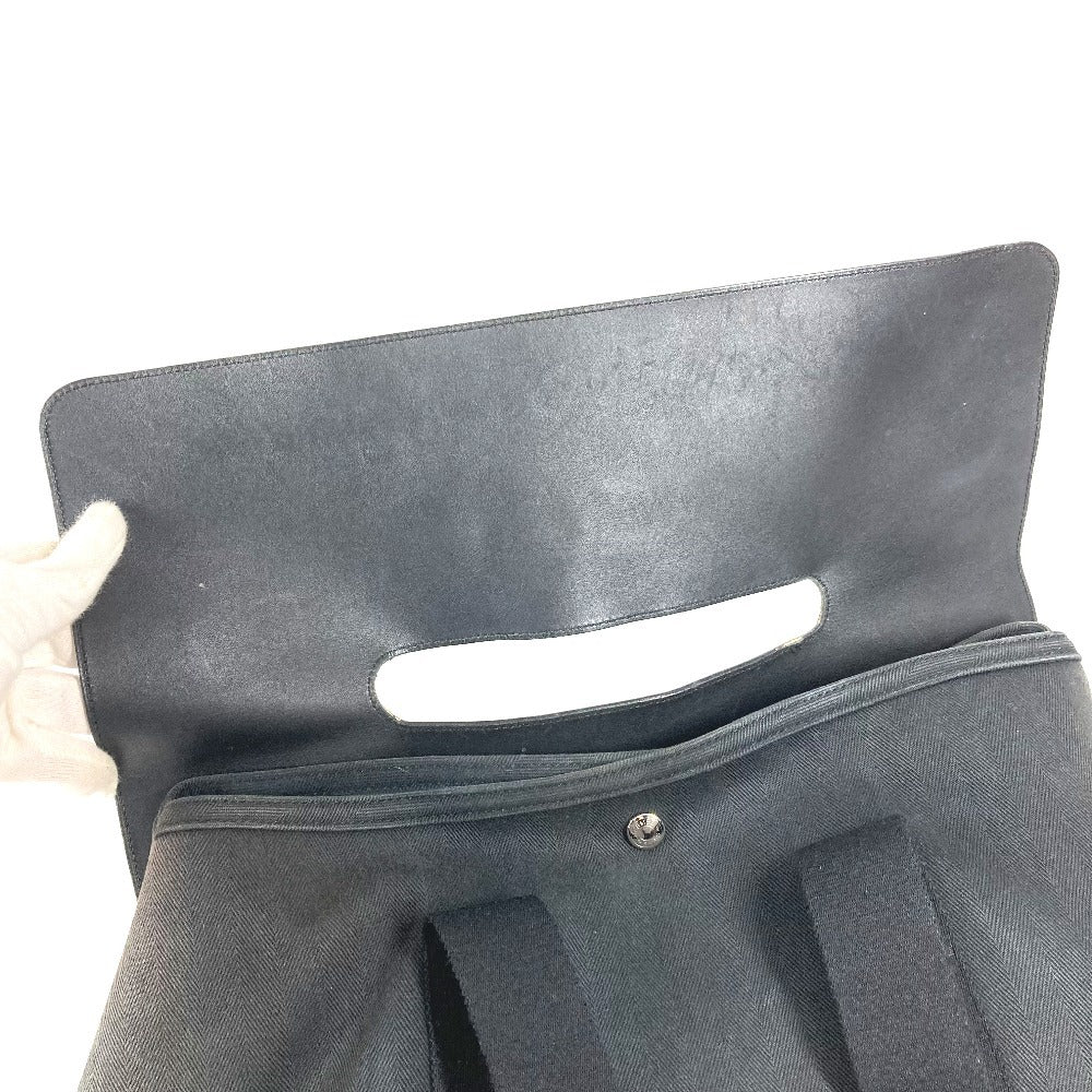 HERMES ヴァルパライソ MM ヴァルパライソMM カバン フラップ トートバッグ ハンドバッグ トワルシェブロン ユニセックス ブラック