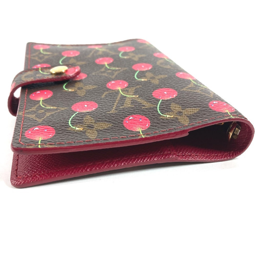 LOUIS VUITTON R21023 モノグラムチェリー アジェンダPM アジェンダ PM システム手帳 村上隆 ステーショナリー 手帳カバー モノグラムチェリーキャンバス レディース ブラウン