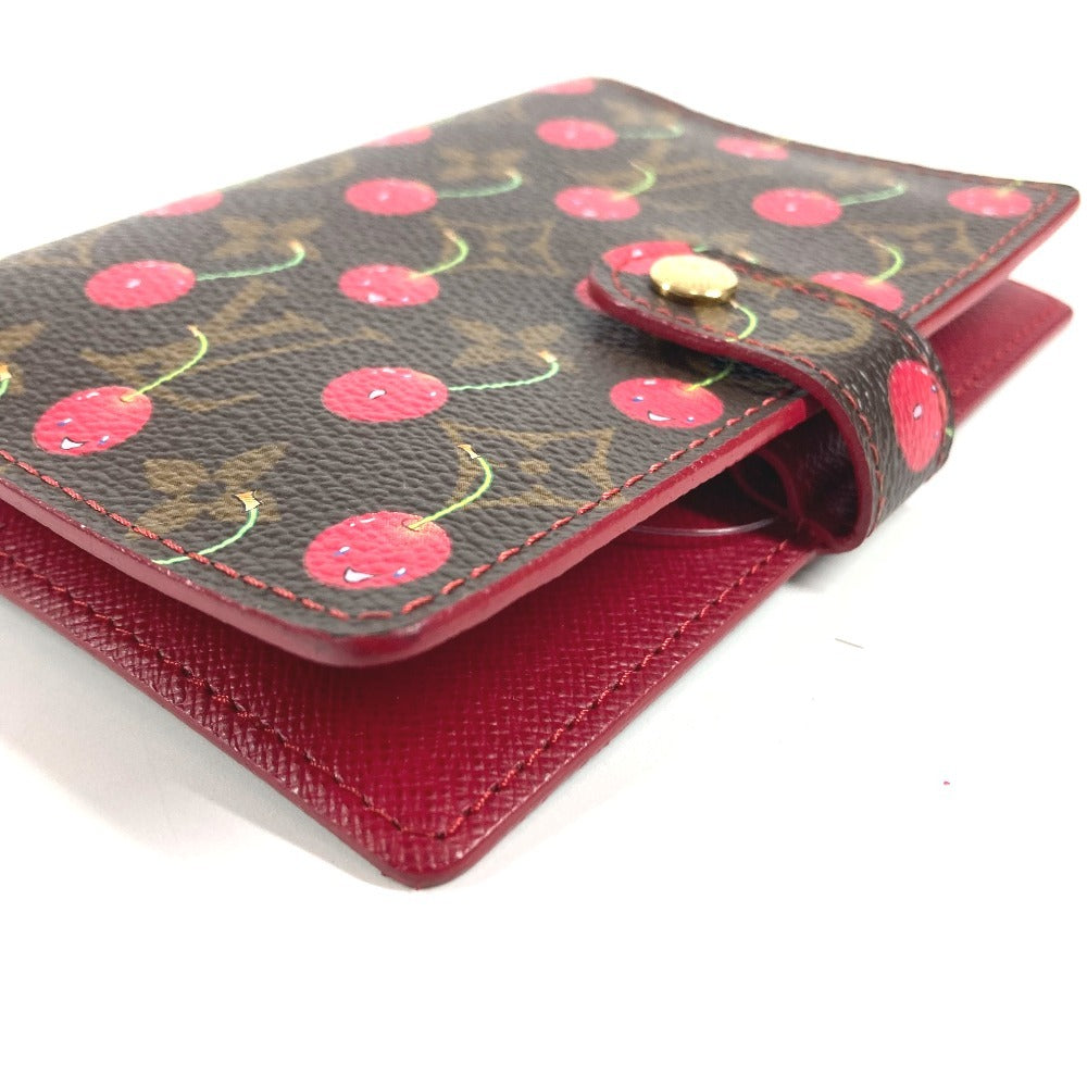 LOUIS VUITTON R21023 モノグラムチェリー アジェンダPM アジェンダ PM システム手帳 村上隆 ステーショナリー 手帳カバー モノグラムチェリーキャンバス レディース ブラウン