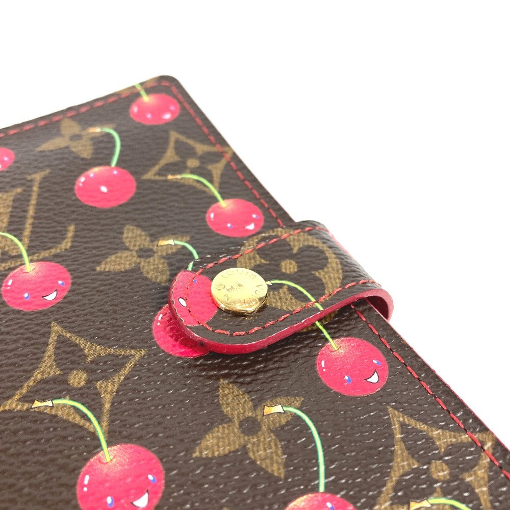 LOUIS VUITTON R21023 モノグラムチェリー アジェンダPM アジェンダ PM システム手帳 村上隆 ステーショナリー 手帳カバー モノグラムチェリーキャンバス レディース ブラウン