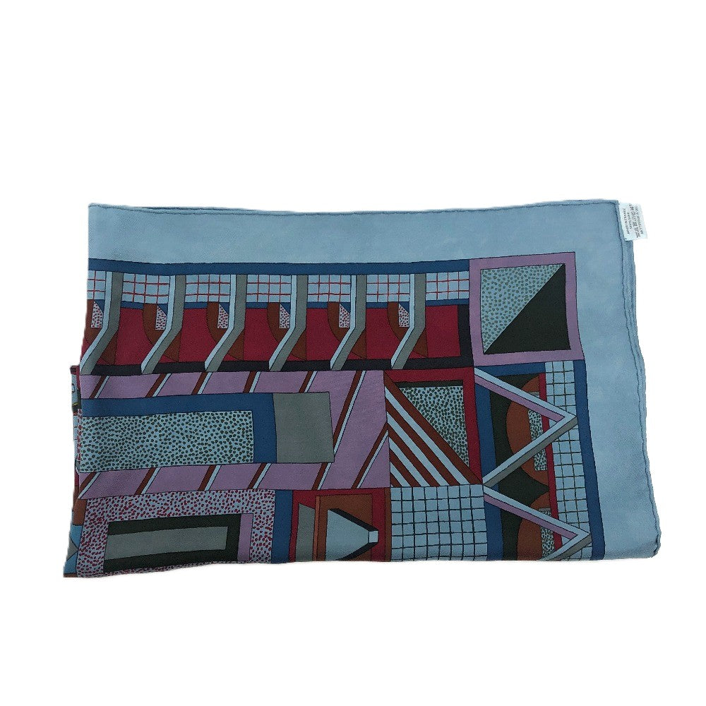 HERMES A GARDEN OF SHAPES ガーデンオブシェイプ カレ90 カレ 90 ショール ストール 大判 スカーフ スカーフ シルク ユニセックス ブルー