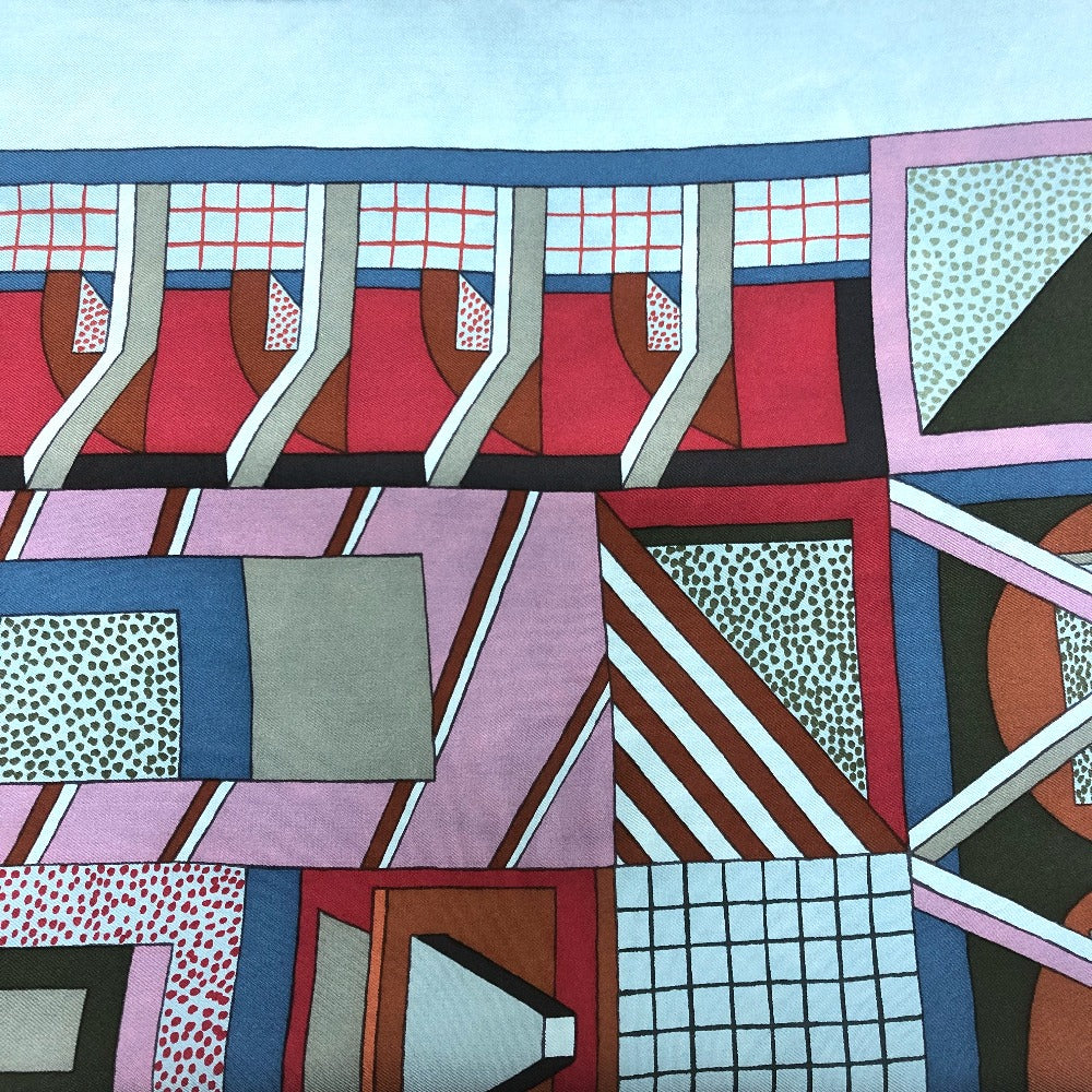 HERMES A GARDEN OF SHAPES ガーデンオブシェイプ カレ90 カレ 90 ショール ストール 大判 スカーフ スカーフ シルク ユニセックス ブルー