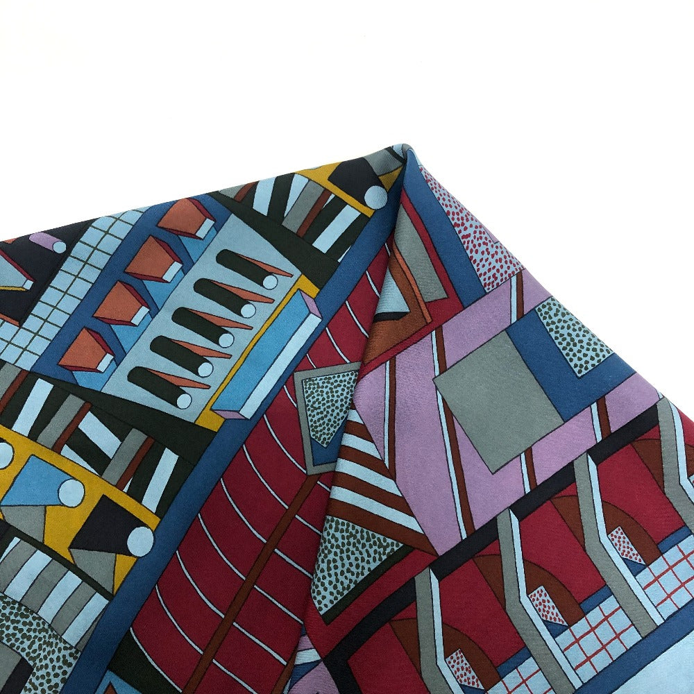 HERMES A GARDEN OF SHAPES ガーデンオブシェイプ カレ90 カレ 90 ショール ストール 大判 スカーフ スカーフ シルク ユニセックス ブルー