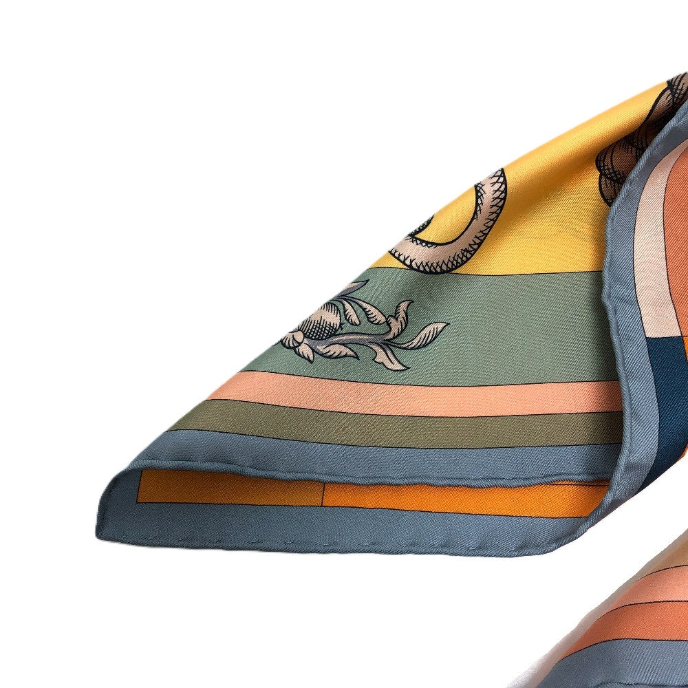 HERMES ダブルフェイス Della Cavalleria デッラ カヴァッレリア カレ90 カレ 90 ショール ストール 大判 スカーフ スカーフ シルク ユニセックス オレンジ