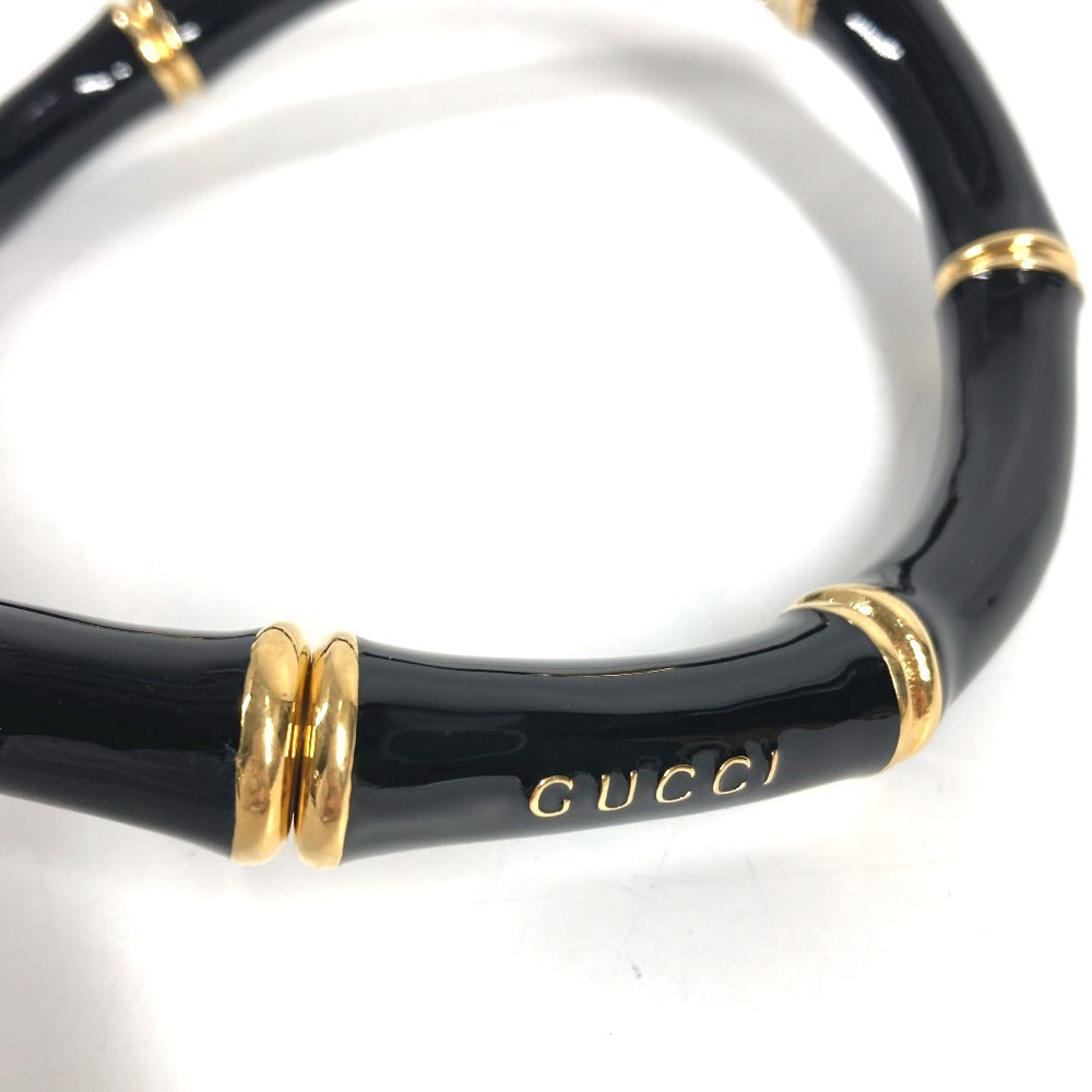 GUCCI 830377 25SS バンブー ロゴ チョーカー アクセサリー ジュエリー ネックレス アルミニウム ユニセックス ブラック