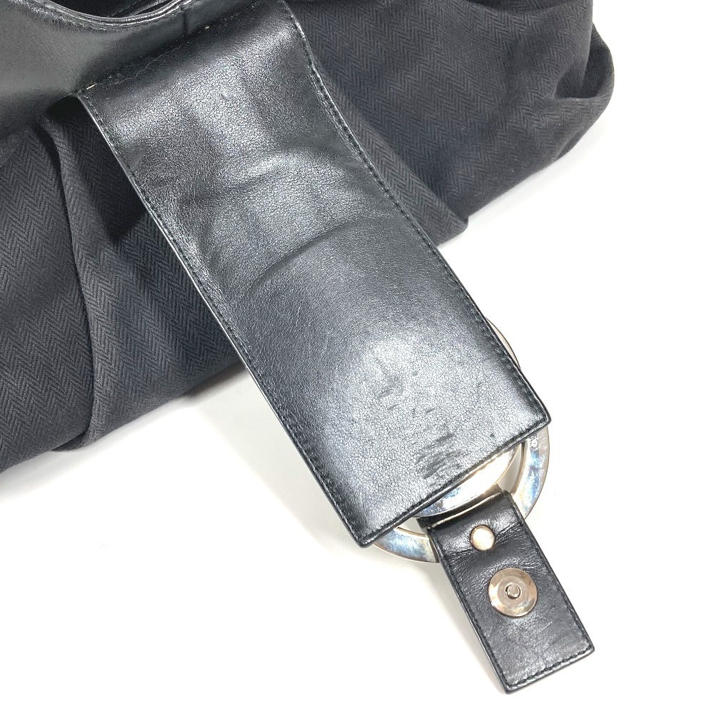 BVLGARI Double Coin Bulgari Bulgari Logo Chandra Tote Bag Shoulder Bag Leather Ladies Black