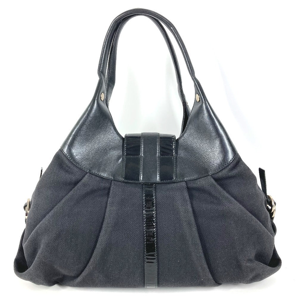 BVLGARI Double Coin Bulgari Bulgari Logo Chandra Tote Bag Shoulder Bag Leather Ladies Black