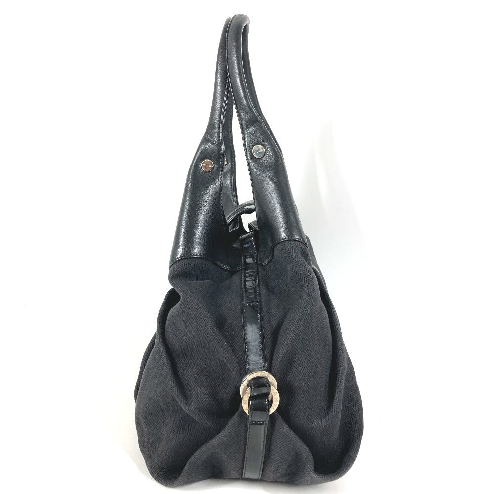 BVLGARI Double Coin Bulgari Bulgari Logo Chandra Tote Bag Shoulder Bag Leather Ladies Black