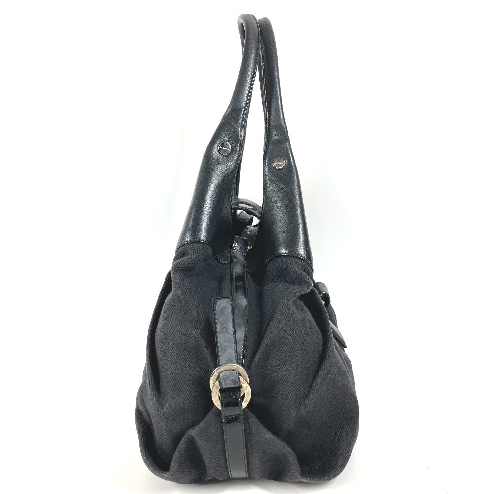 BVLGARI Double Coin Bulgari Bulgari Logo Chandra Tote Bag Shoulder Bag Leather Ladies Black