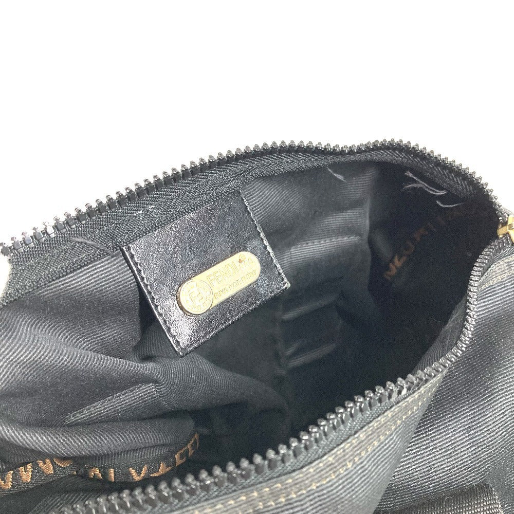 FENDI ヴィンテージ ロゴ ミニボストンバッグ カバン 斜め掛け ハンドバッグ 筒形 ショルダーバッグ ナイロン ユニセックス ブラック