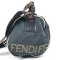 FENDI ヴィンテージ ロゴ ミニボストンバッグ カバン 斜め掛け ハンドバッグ 筒形 ショルダーバッグ ナイロン ユニセックス ブラック