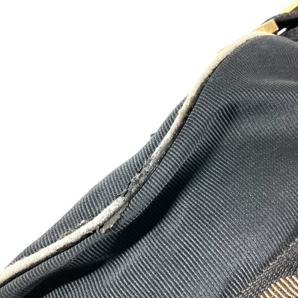 FENDI ヴィンテージ ロゴ ミニボストンバッグ カバン 斜め掛け ハンドバッグ 筒形 ショルダーバッグ ナイロン ユニセックス ブラック
