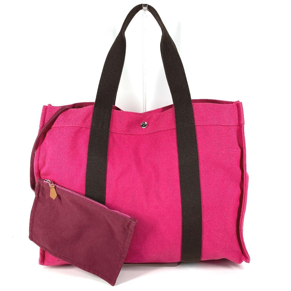 HERMES ポーチ付き サックドプラージュGM サックドプラージュ GM トートバッグ カバン ショルダーバッグ キャンバス ユニセックス ピンク