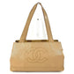 CHANEL Vintage CC Coco Mark Logo Bag Shoulder Tote Bag Shoulder Bag Caviar Skin Women's Beige