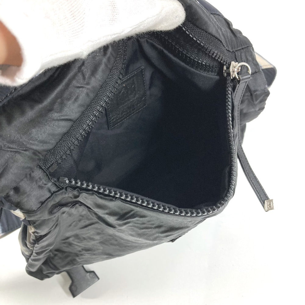 CHANEL スポーツ CC ココマーク ロゴ バイカラー カバン 斜め掛け ショルダーバッグ ナイロン ユニセックス ブラック