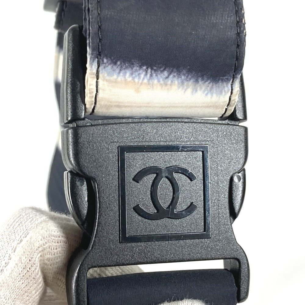CHANEL スポーツ CC ココマーク ロゴ バイカラー カバン 斜め掛け ショルダーバッグ ナイロン ユニセックス ブラック