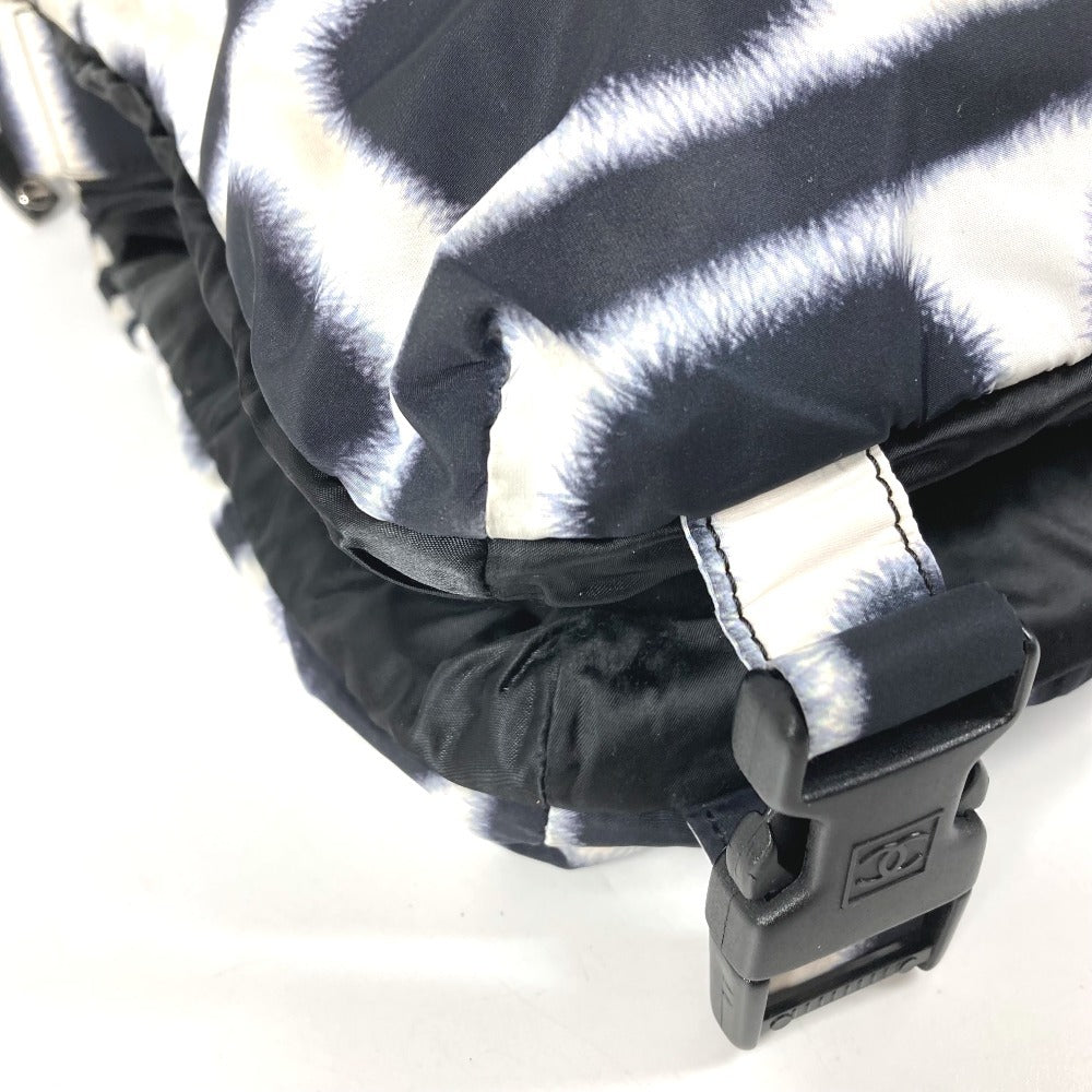 CHANEL スポーツ CC ココマーク ロゴ バイカラー カバン 斜め掛け ショルダーバッグ ナイロン ユニセックス ブラック