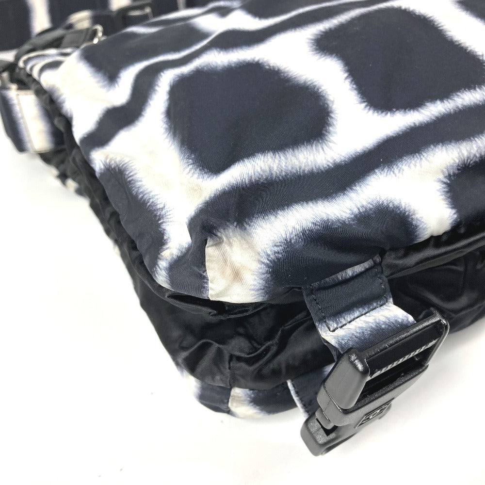 CHANEL スポーツ CC ココマーク ロゴ バイカラー カバン 斜め掛け ショルダーバッグ ナイロン ユニセックス ブラック