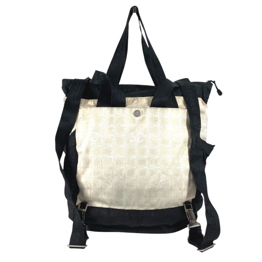 CHANEL スポーツ CC ココマーク ロゴ バイカラー カバン 2WAYバッグ トートバッグ 肩掛け リュックサック ナイロン ユニセックス ブラック