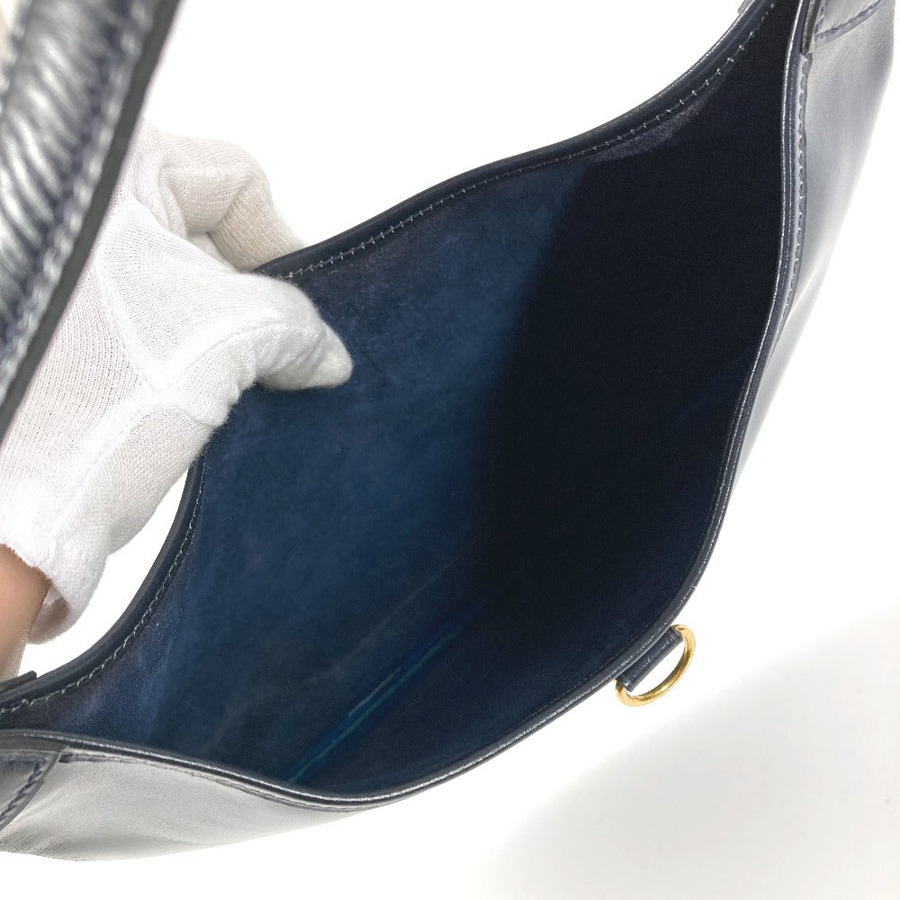 HERMES ヴィンテージ トリム31 トリム 31 カバン 肩掛け トートバッグ ショルダーバッグ レザー ユニセックス ネイビー