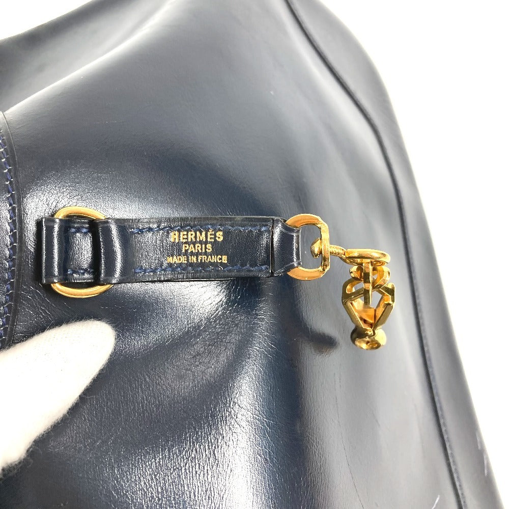 HERMES ヴィンテージ トリム31 トリム 31 カバン 肩掛け トートバッグ ショルダーバッグ レザー ユニセックス ネイビー