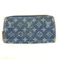 LOUIS VUITTON M95341 Monogram Denim Zippy Wallet Long Wallet Round Zipper Long Wallet Monogram Denim Canvas Unisex Blue