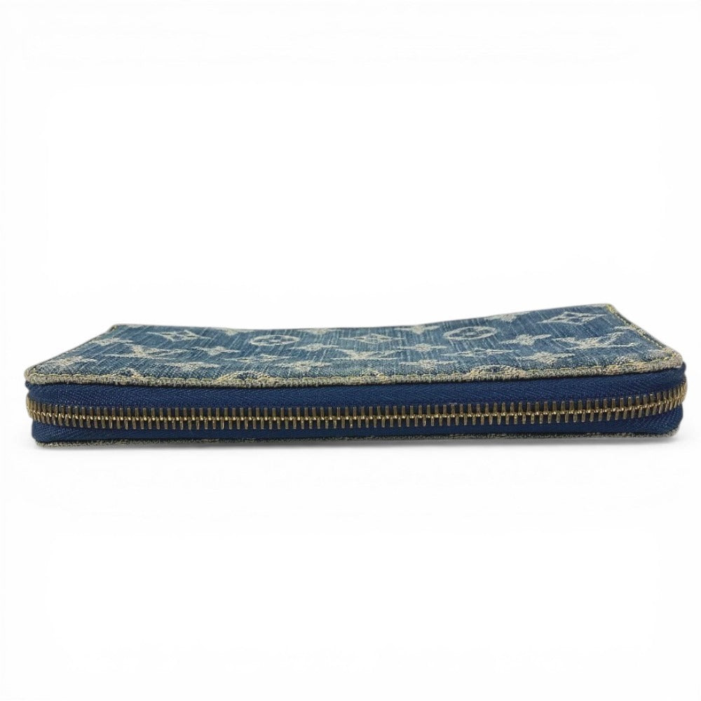 LOUIS VUITTON M95341 Monogram Denim Zippy Wallet Long Wallet Round Zipper Long Wallet Monogram Denim Canvas Unisex Blue