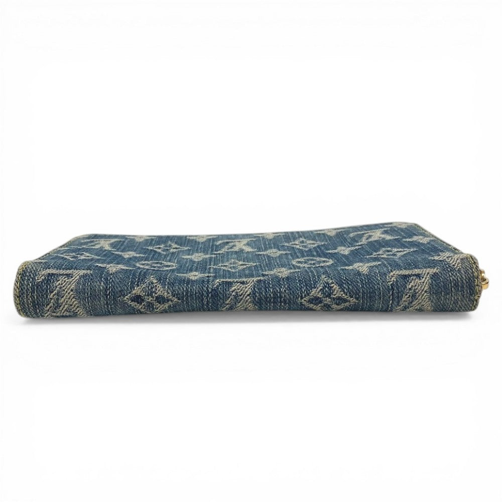 LOUIS VUITTON M95341 Monogram Denim Zippy Wallet Long Wallet Round Zipper Long Wallet Monogram Denim Canvas Unisex Blue