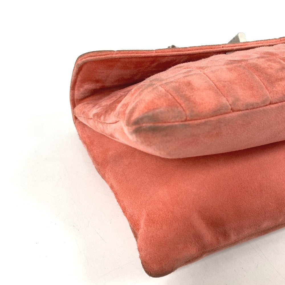 CHANEL フラップ 2.55金具 チョコバー カバン 肩掛け フラップ ショルダーバッグ スエード ユニセックス ピンク