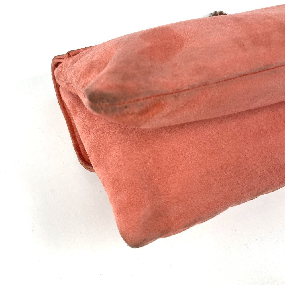 CHANEL フラップ 2.55金具 チョコバー カバン 肩掛け フラップ ショルダーバッグ スエード ユニセックス ピンク