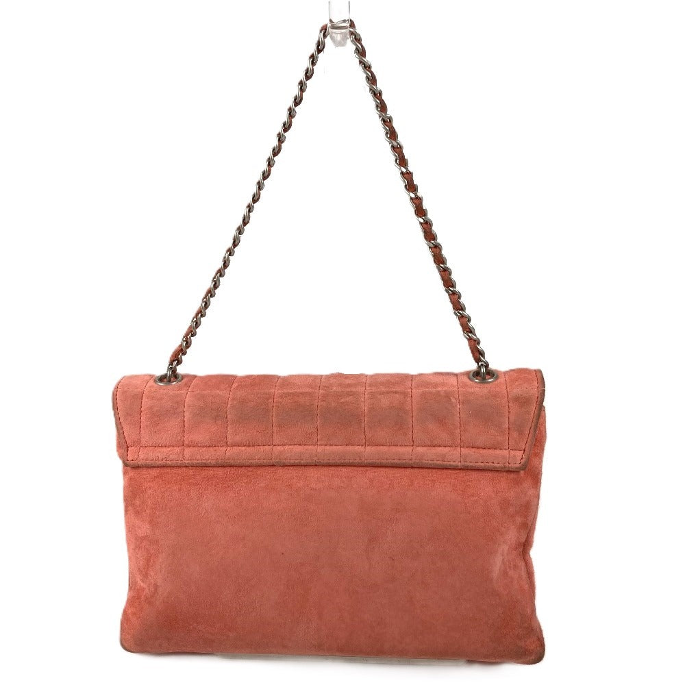 CHANEL フラップ 2.55金具 チョコバー カバン 肩掛け フラップ ショルダーバッグ スエード ユニセックス ピンク