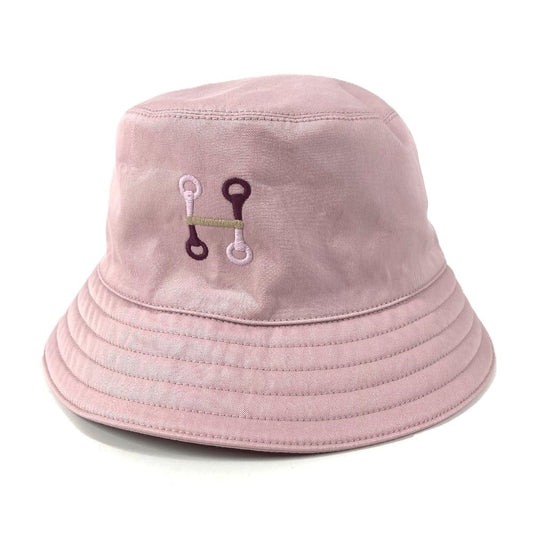 HERMES H251009N Hモール 刺繍 ハット フレッド Hモール ハット帽 帽子 バケットハット ボブハット ハット コットン ユニセックス ギモーヴ ピンク