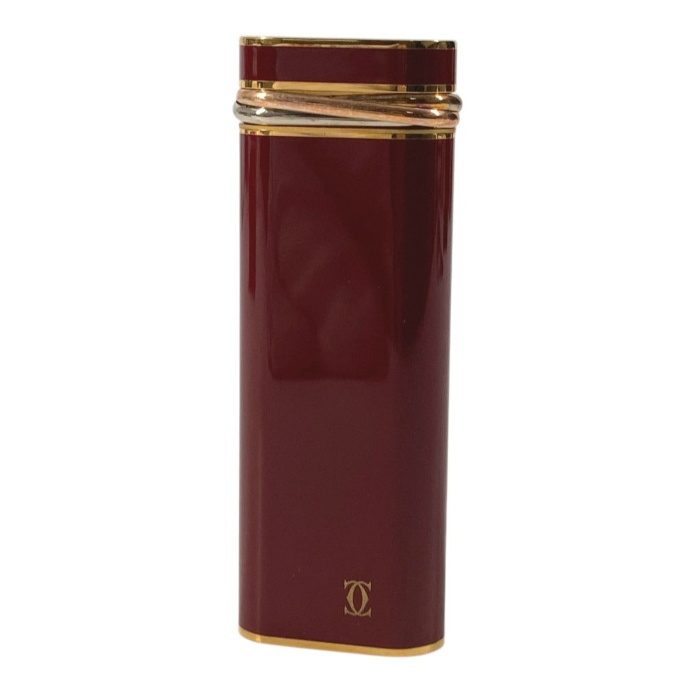 CARTIER Logo Trinity Smoking Accessory Lighter Metal Unisex Wine Red