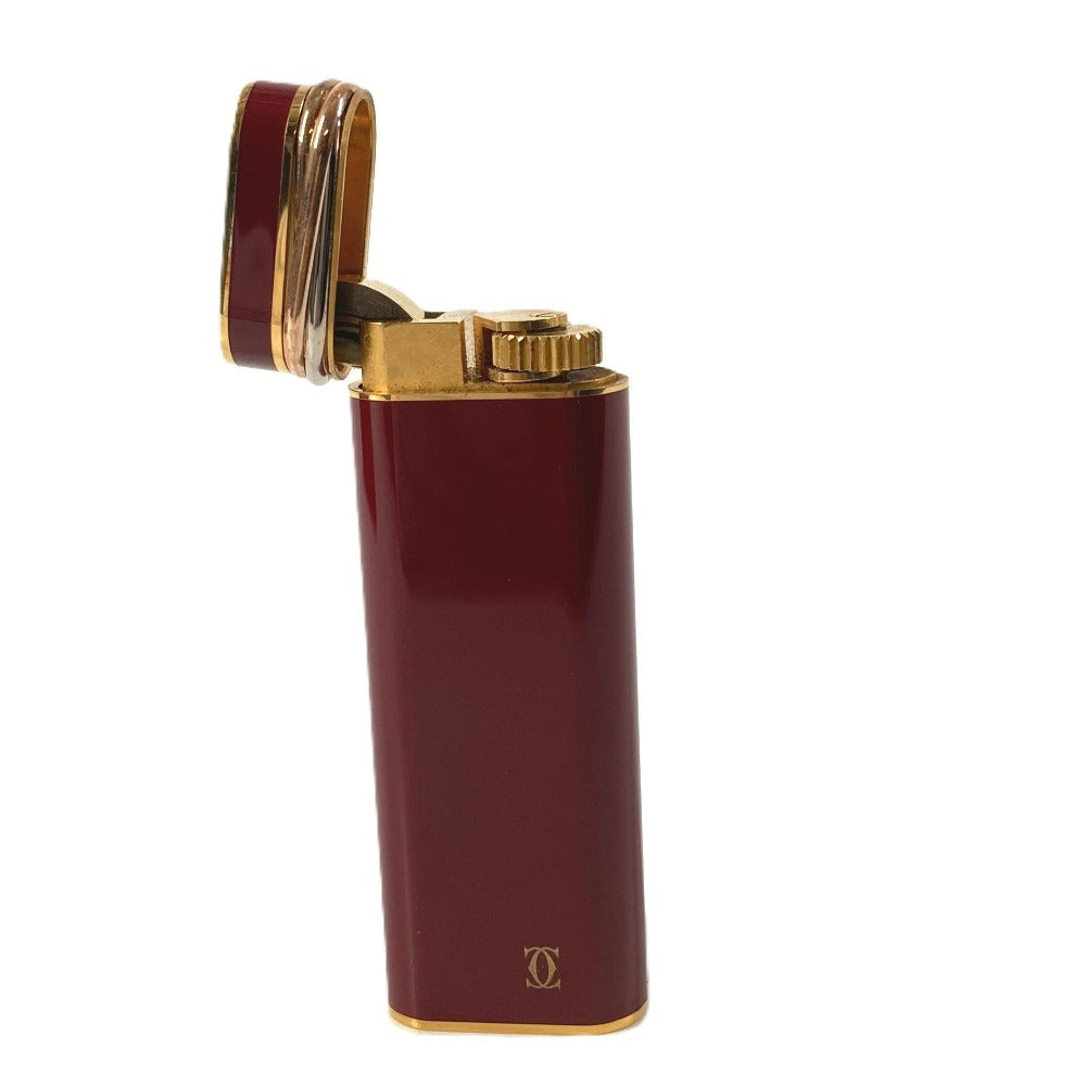 CARTIER Logo Trinity Smoking Accessory Lighter Metal Unisex Wine Red