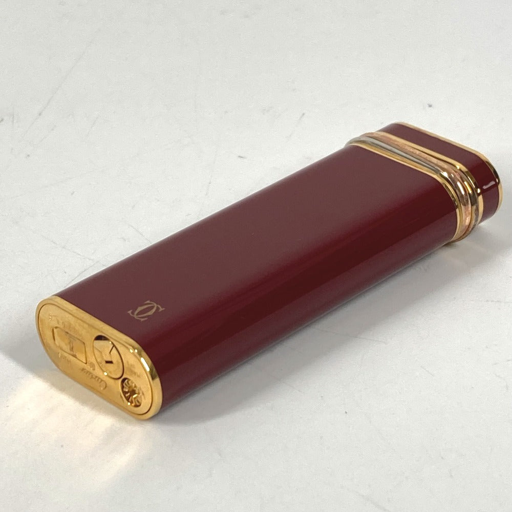 CARTIER Logo Trinity Smoking Accessory Lighter Metal Unisex Wine Red