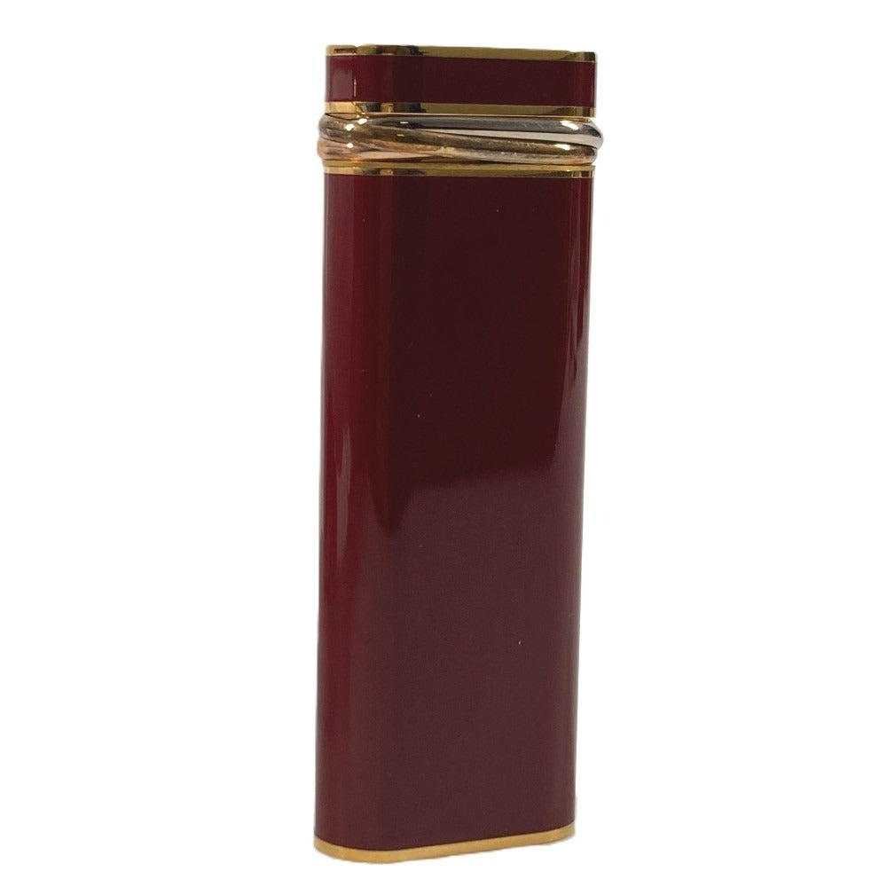 CARTIER Logo Trinity Smoking Accessory Lighter Metal Unisex Wine Red