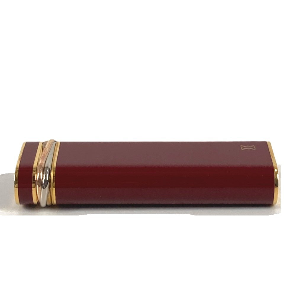 CARTIER Logo Trinity Smoking Accessory Lighter Metal Unisex Wine Red