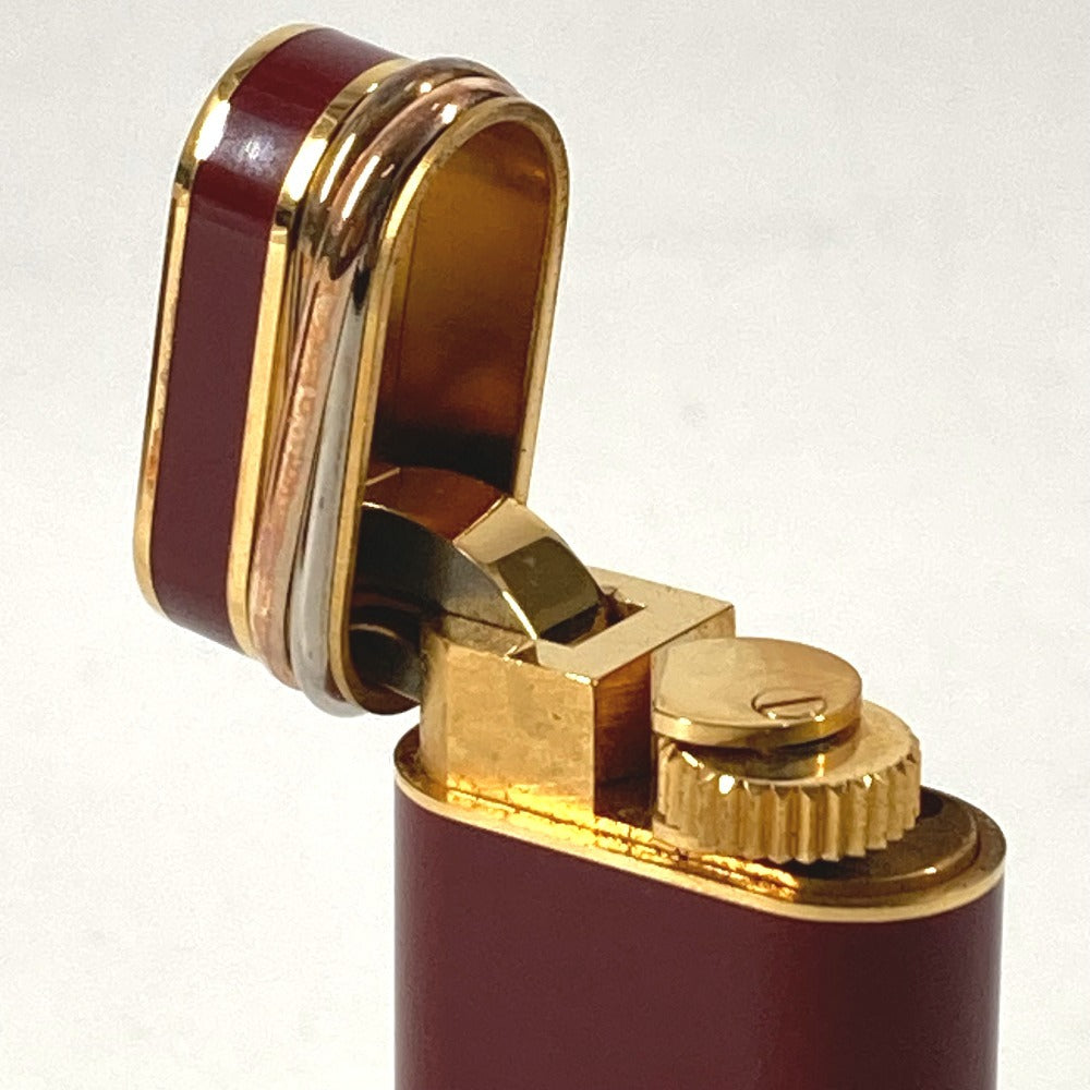 CARTIER Logo Trinity Smoking Accessory Lighter Metal Unisex Wine Red