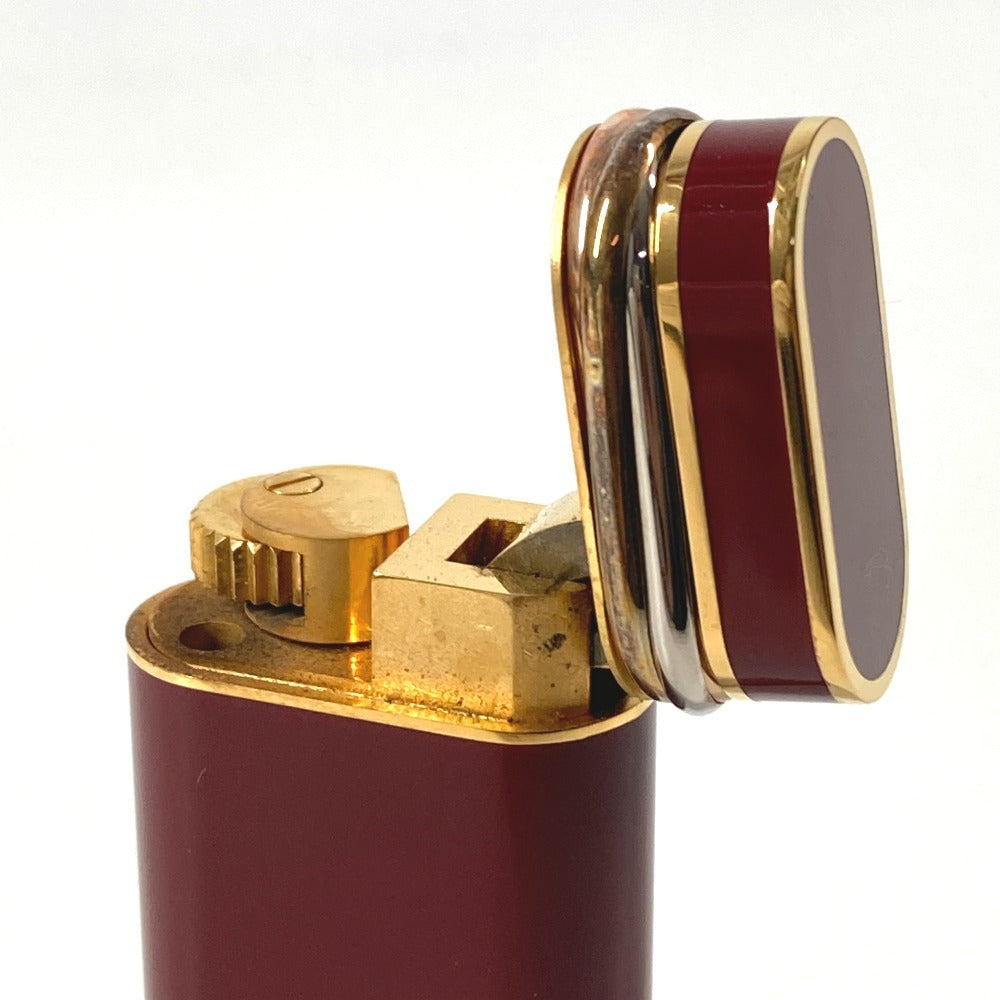 CARTIER Logo Trinity Smoking Accessory Lighter Metal Unisex Wine Red